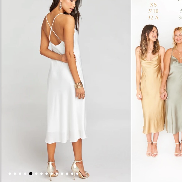 Show me your Mumu White satin cowl neck midi dress - never been worn, tags  on - Picture 3 of 4